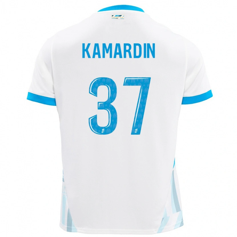 Danxen Kinder Aaron Kamardin #37 Weiß Himmelblau Heimtrikot Trikot 2024/25 T-Shirt Schweiz