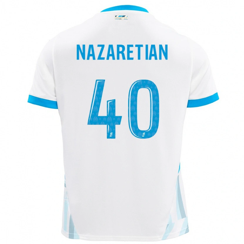 Danxen Kinder Manuel Nazaretian #40 Weiß Himmelblau Heimtrikot Trikot 2024/25 T-Shirt Schweiz