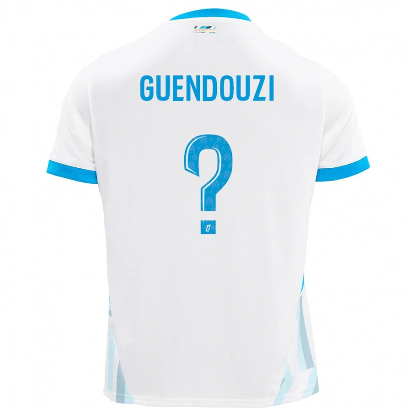 Danxen Kinder Milan Guendouzi #0 Weiß Himmelblau Heimtrikot Trikot 2024/25 T-Shirt Schweiz