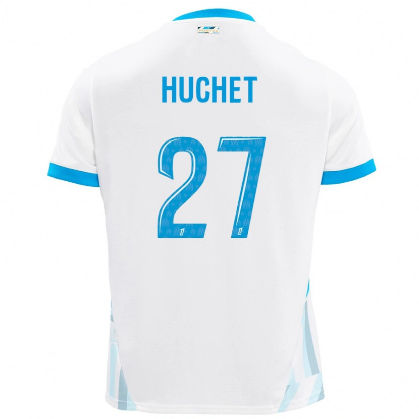 Danxen Kinder Sarah Huchet #27 Weiß Himmelblau Heimtrikot Trikot 2024/25 T-Shirt Schweiz