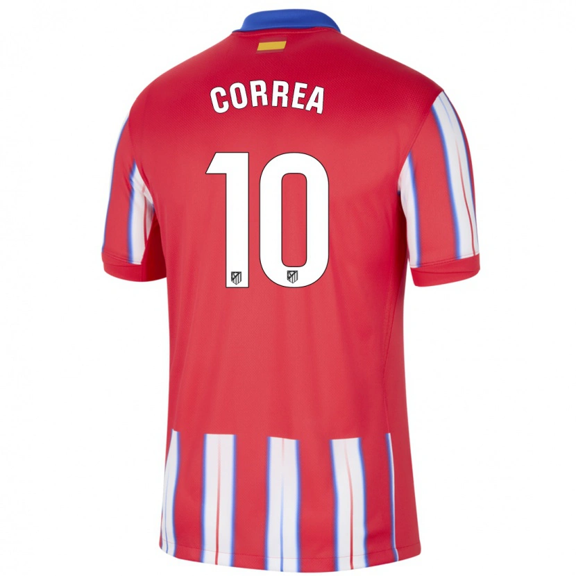 Danxen Kinder Ángel Correa #10 Rot Weiß Blau Heimtrikot Trikot 2024/25 T-Shirt Schweiz