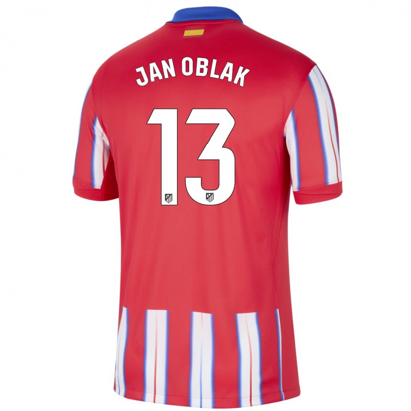 Danxen Kinder Jan Oblak #13 Rot Weiß Blau Heimtrikot Trikot 2024/25 T-Shirt Schweiz