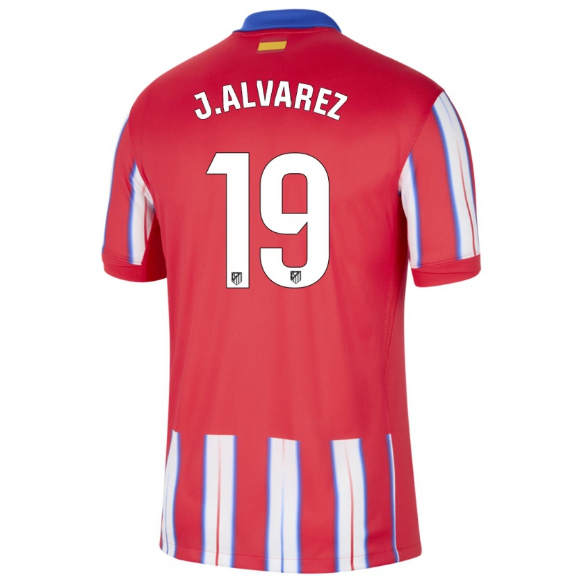 Danxen Kinder Julián Alvarez #19 Rot Weiß Blau Heimtrikot Trikot 2024/25 T-Shirt Schweiz