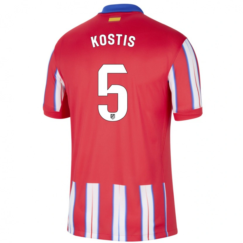 Danxen Kinder Ilias Kostis #5 Rot Weiß Blau Heimtrikot Trikot 2024/25 T-Shirt Schweiz