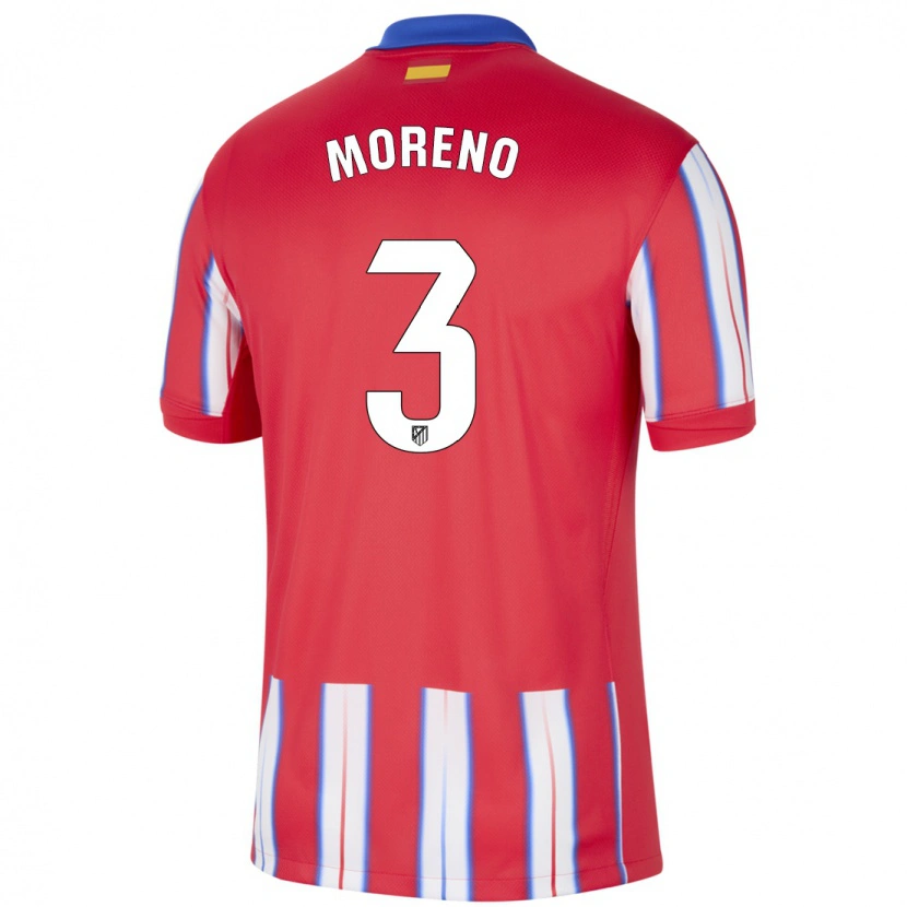 Danxen Kinder Marco Moreno #3 Rot Weiß Blau Heimtrikot Trikot 2024/25 T-Shirt Schweiz