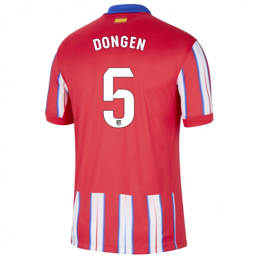 Danxen Kinder Merel Van Dongen #5 Rot Weiß Blau Heimtrikot Trikot 2024/25 T-Shirt Schweiz