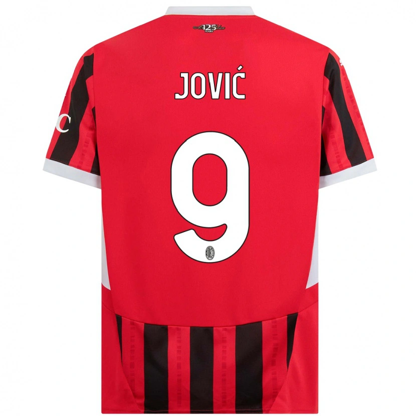 Danxen Kinder Luka Jović #9 Rot Schwarz Heimtrikot Trikot 2024/25 T-Shirt Schweiz