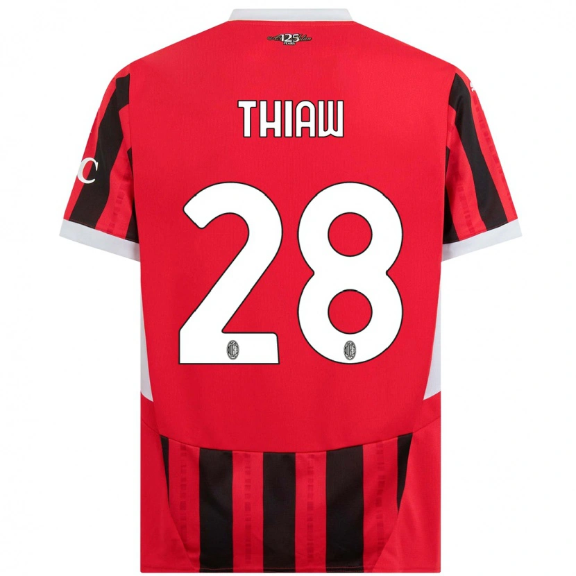 Danxen Kinder Malick Thiaw #28 Rot Schwarz Heimtrikot Trikot 2024/25 T-Shirt Schweiz