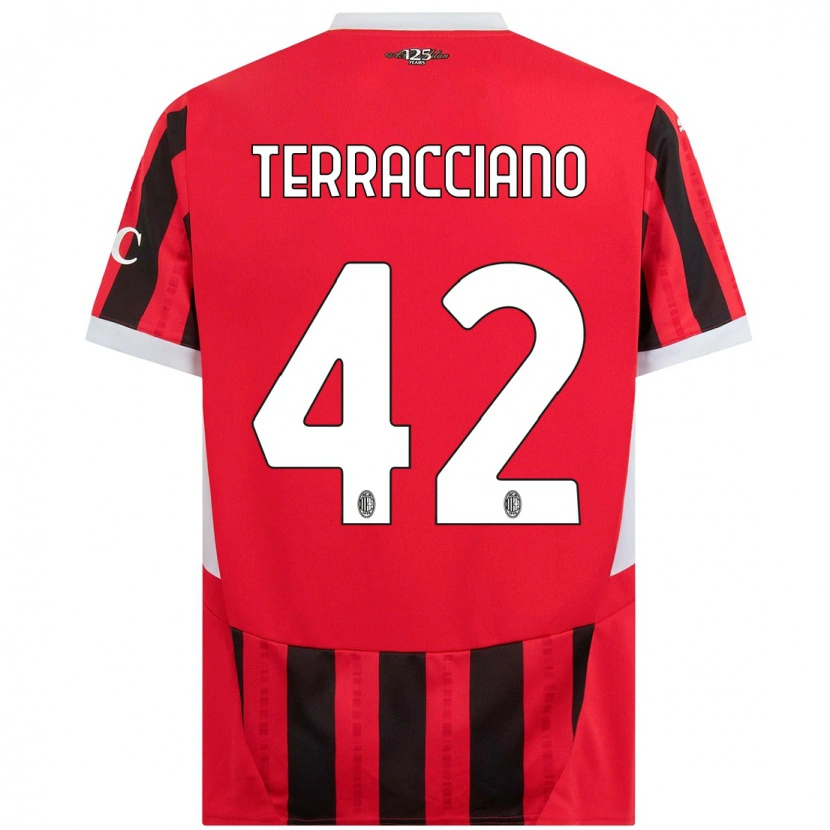 Danxen Kinder Filippo Terracciano #42 Rot Schwarz Heimtrikot Trikot 2024/25 T-Shirt Schweiz