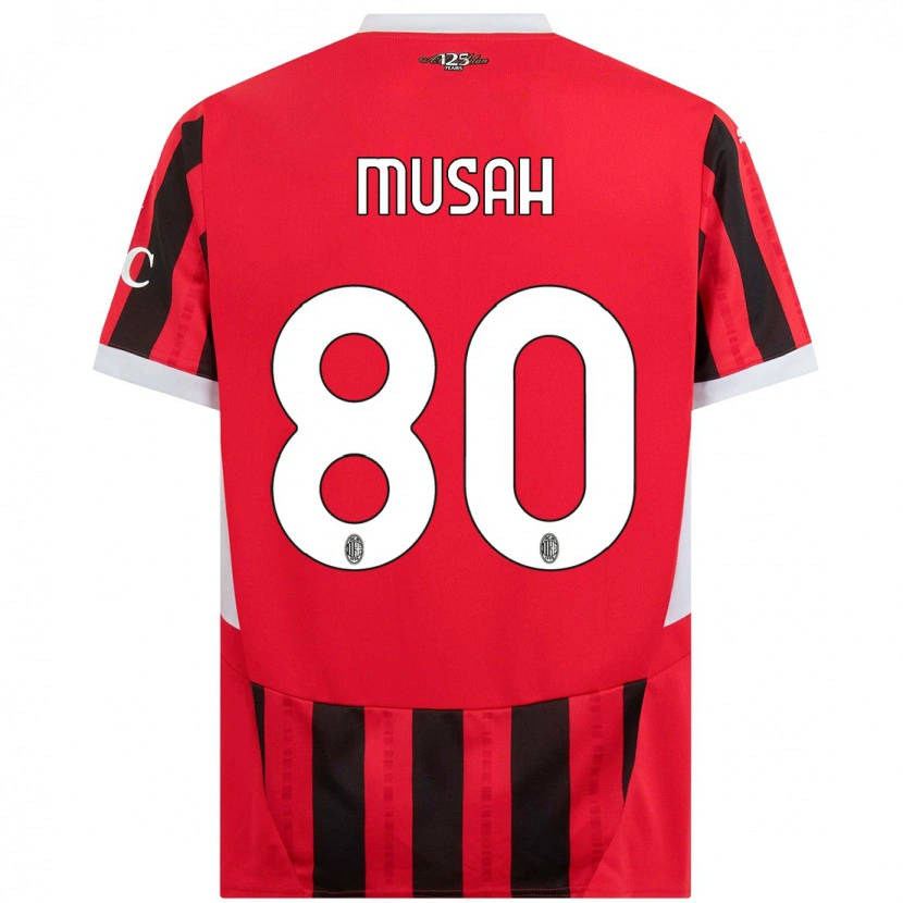 Danxen Kinder Yunus Musah #80 Rot Schwarz Heimtrikot Trikot 2024/25 T-Shirt Schweiz