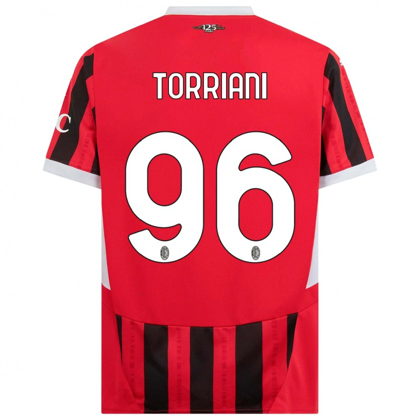 Danxen Kinder Lorenzo Torriani #96 Rot Schwarz Heimtrikot Trikot 2024/25 T-Shirt Schweiz