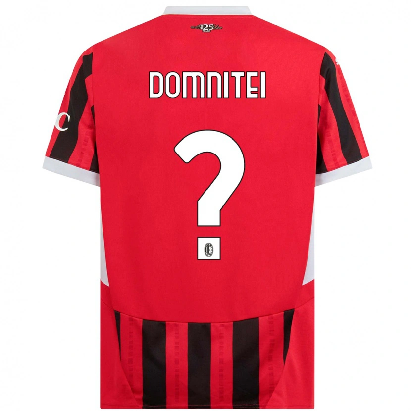 Danxen Kinder Francesco Domniței #0 Rot Schwarz Heimtrikot Trikot 2024/25 T-Shirt Schweiz