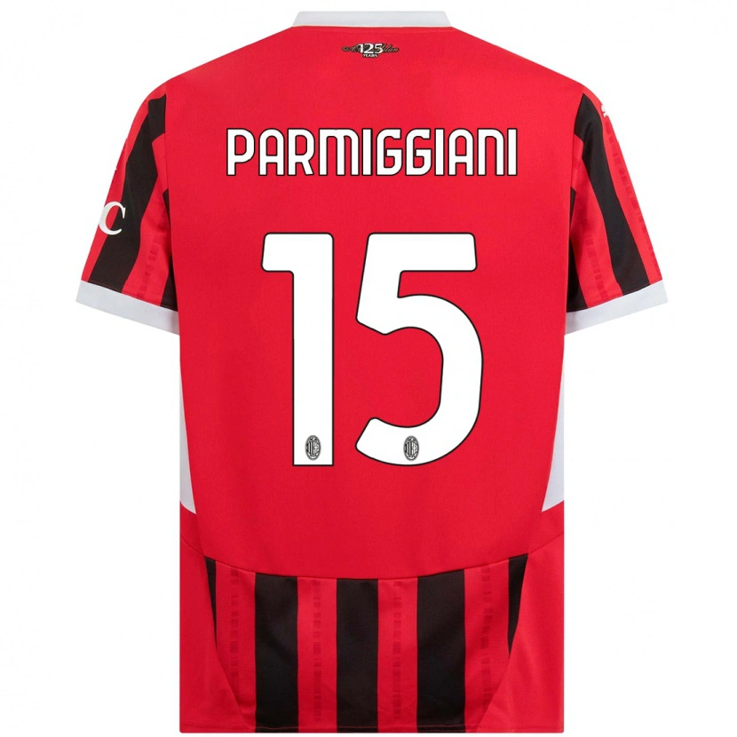 Danxen Kinder Pietro Parmiggiani #15 Rot Schwarz Heimtrikot Trikot 2024/25 T-Shirt Schweiz