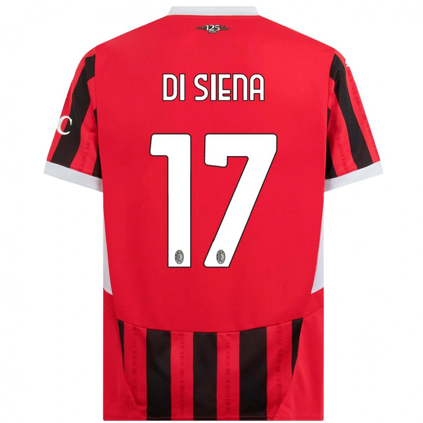 Danxen Kinder Andrea Di Siena #17 Rot Schwarz Heimtrikot Trikot 2024/25 T-Shirt Schweiz