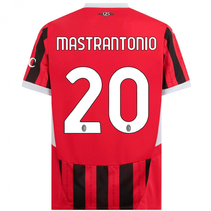 Danxen Kinder Davide Mastrantonio #20 Rot Schwarz Heimtrikot Trikot 2024/25 T-Shirt Schweiz