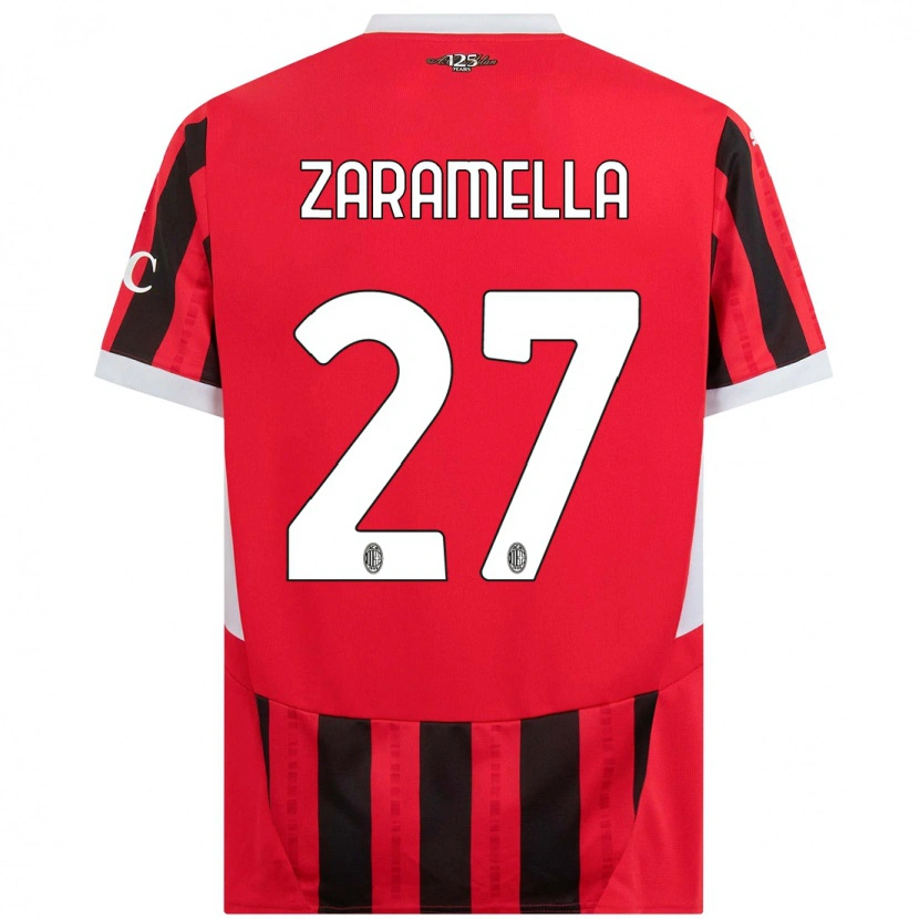 Danxen Kinder Mattia Zaramella #27 Rot Schwarz Heimtrikot Trikot 2024/25 T-Shirt Schweiz