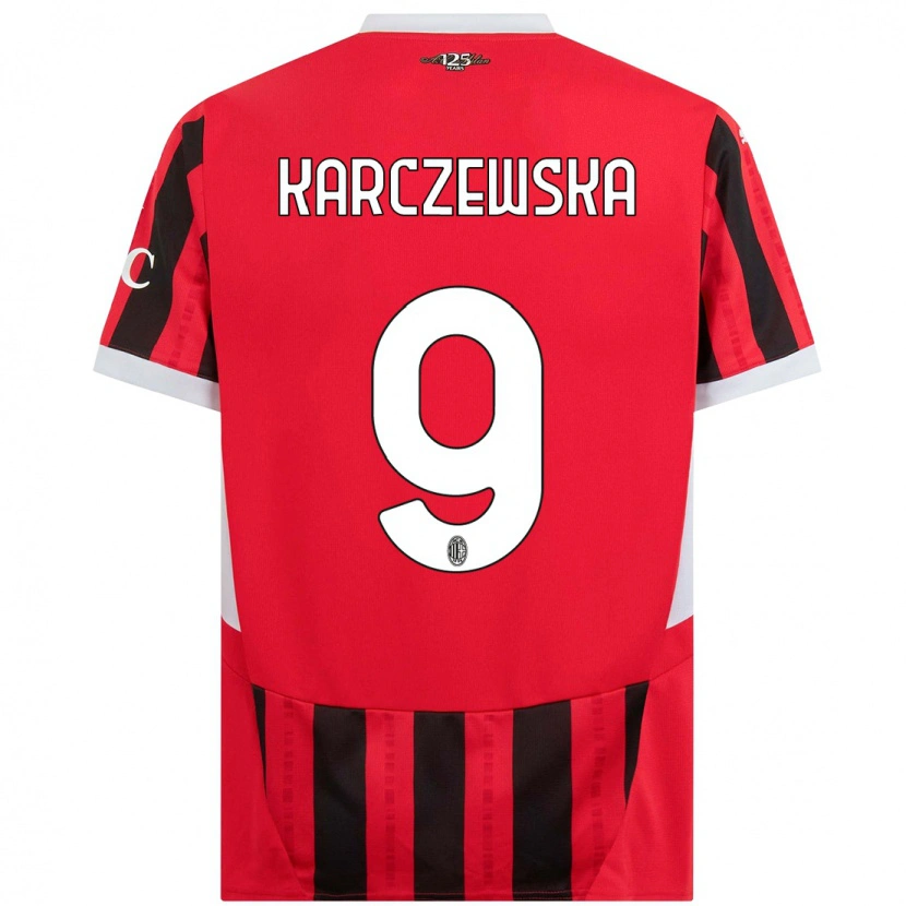 Danxen Kinder Nikola Karczewska #9 Rot Schwarz Heimtrikot Trikot 2024/25 T-Shirt Schweiz