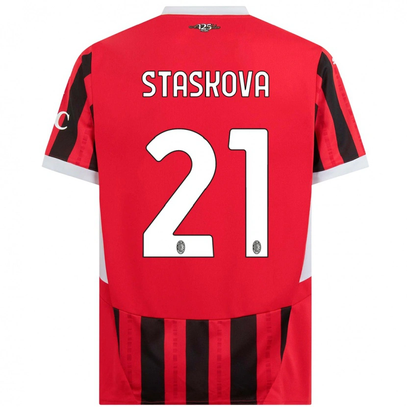 Danxen Kinder Andrea Stašková #21 Rot Schwarz Heimtrikot Trikot 2024/25 T-Shirt Schweiz