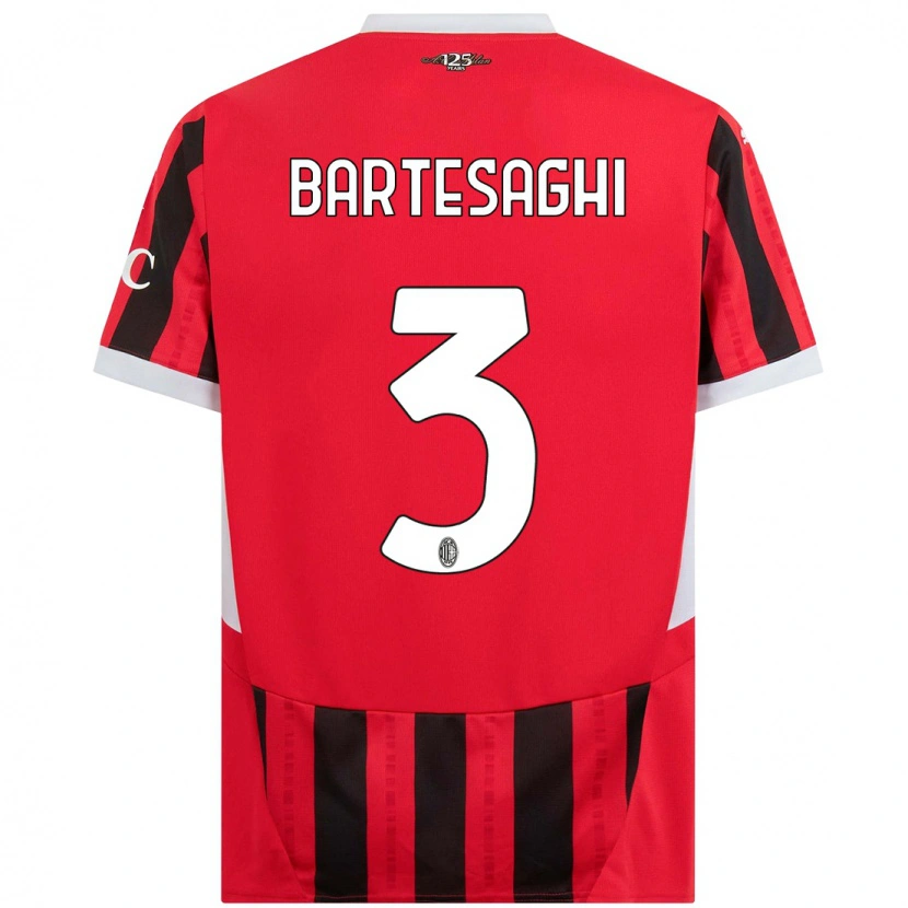 Danxen Kinder Davide Bartesaghi #3 Rot Schwarz Heimtrikot Trikot 2024/25 T-Shirt Schweiz