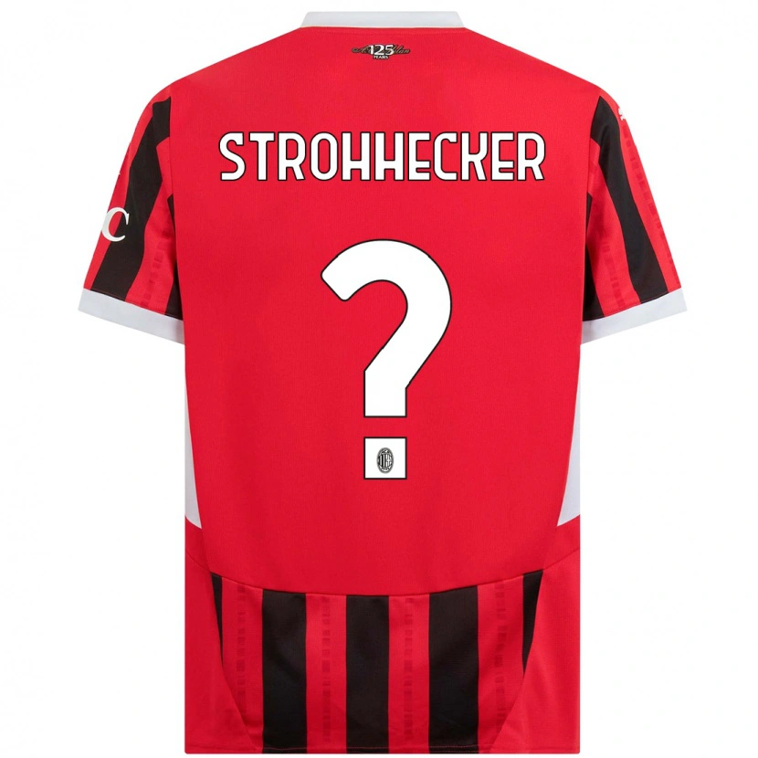 Danxen Kinder Riccardo Strohhecker #0 Rot Schwarz Heimtrikot Trikot 2024/25 T-Shirt Schweiz