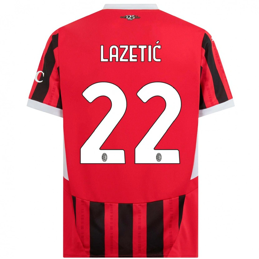 Danxen Kinder Marko Lazetic #22 Rot Schwarz Heimtrikot Trikot 2024/25 T-Shirt Schweiz