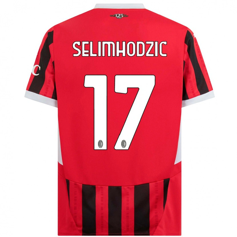 Danxen Kinder Noa Selimhodzic #17 Rot Schwarz Heimtrikot Trikot 2024/25 T-Shirt Schweiz