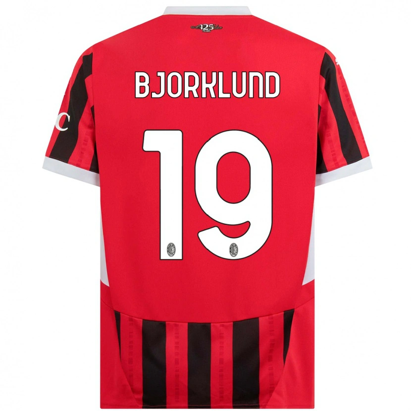 Danxen Kinder Lukas Bjorklund #19 Rot Schwarz Heimtrikot Trikot 2024/25 T-Shirt Schweiz