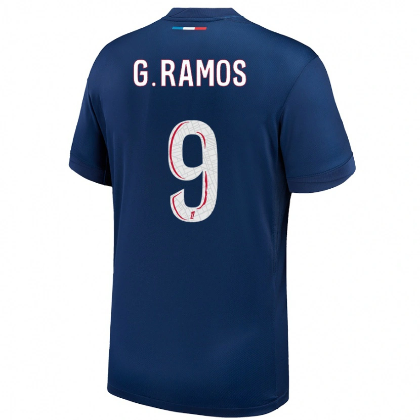 Danxen Kinder Gonçalo Ramos #9 Marineblau Weiß Heimtrikot Trikot 2024/25 T-Shirt Schweiz