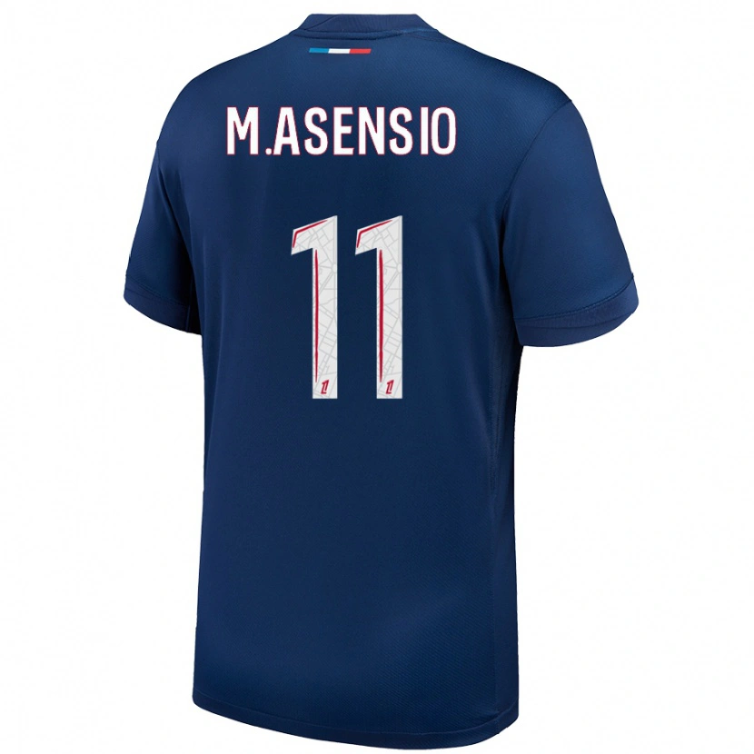 Danxen Kinder Marco Asensio #11 Marineblau Weiß Heimtrikot Trikot 2024/25 T-Shirt Schweiz