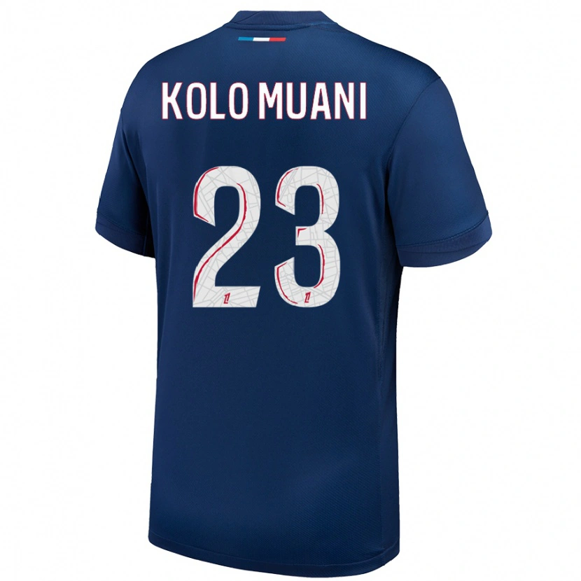 Danxen Kinder Randal Kolo Muani #23 Marineblau Weiß Heimtrikot Trikot 2024/25 T-Shirt Schweiz