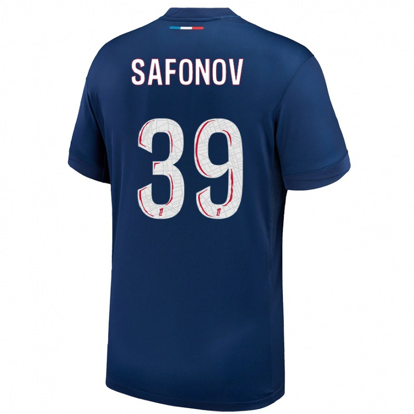 Danxen Kinder Matvey Safonov #39 Marineblau Weiß Heimtrikot Trikot 2024/25 T-Shirt Schweiz