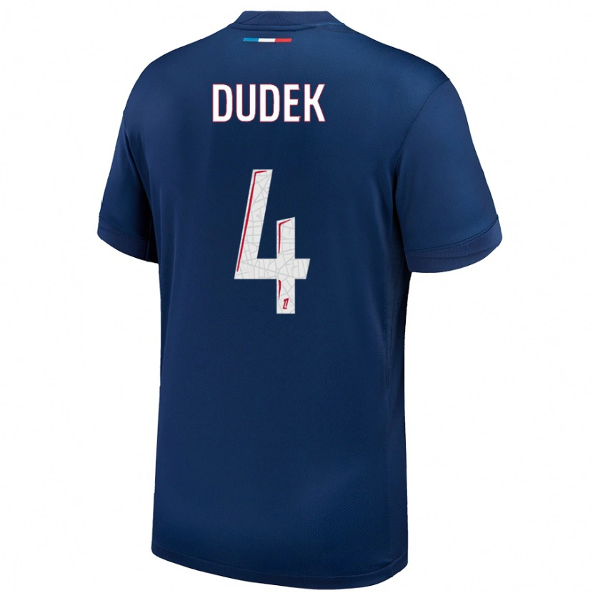 Danxen Kinder Paulina Dudek #4 Marineblau Weiß Heimtrikot Trikot 2024/25 T-Shirt Schweiz