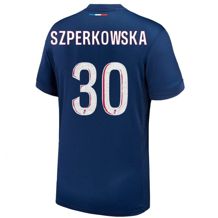 Danxen Kinder Oliwia Szperkowska #30 Marineblau Weiß Heimtrikot Trikot 2024/25 T-Shirt Schweiz