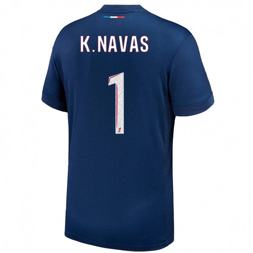 Danxen Kinder Keylor Navas #1 Marineblau Weiß Heimtrikot Trikot 2024/25 T-Shirt Schweiz