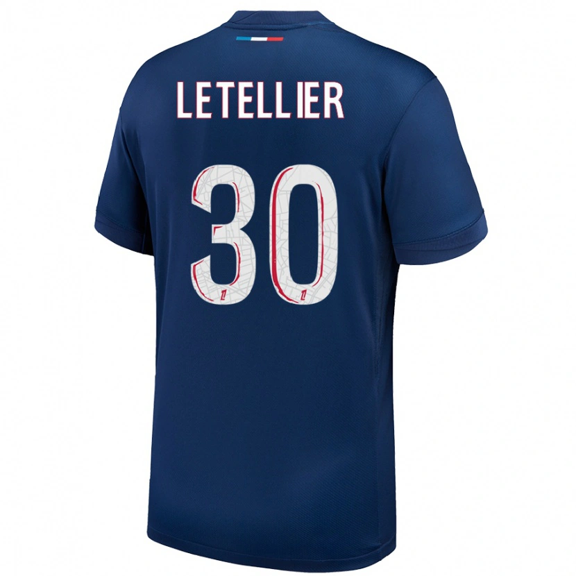 Danxen Kinder Alexandre Letellier #30 Marineblau Weiß Heimtrikot Trikot 2024/25 T-Shirt Schweiz