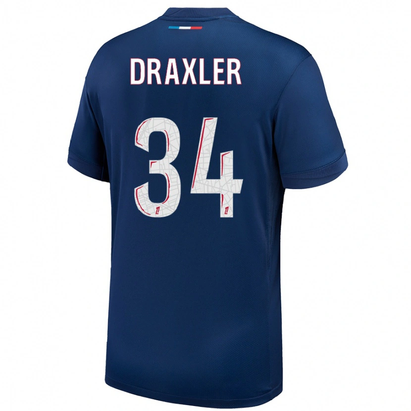 Danxen Kinder Julian Draxler #34 Marineblau Weiß Heimtrikot Trikot 2024/25 T-Shirt Schweiz