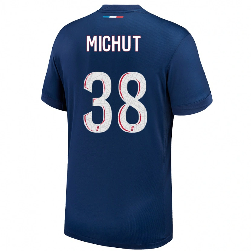 Danxen Kinder Edouard Michut #38 Marineblau Weiß Heimtrikot Trikot 2024/25 T-Shirt Schweiz