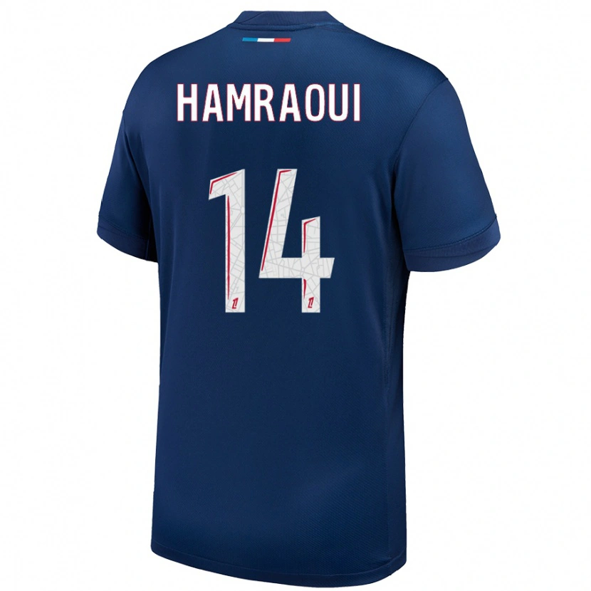 Danxen Kinder Kheira Hamraoui #14 Marineblau Weiß Heimtrikot Trikot 2024/25 T-Shirt Schweiz