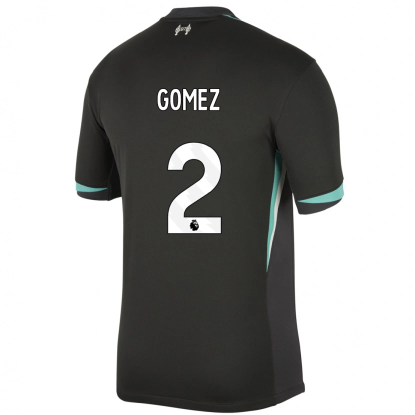 Danxen Kinder Joe Gomez #2 Schwarz Anthrazitweiß Auswärtstrikot Trikot 2024/25 T-Shirt Schweiz