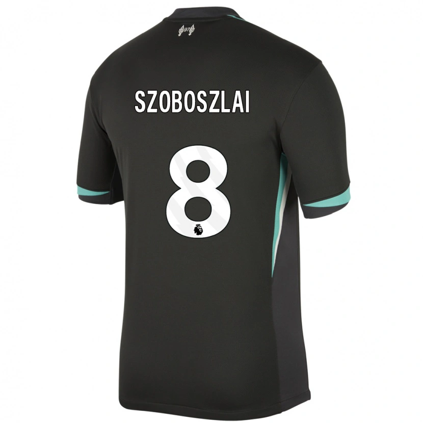 Danxen Kinder Dominik Szoboszlai #8 Schwarz Anthrazitweiß Auswärtstrikot Trikot 2024/25 T-Shirt Schweiz