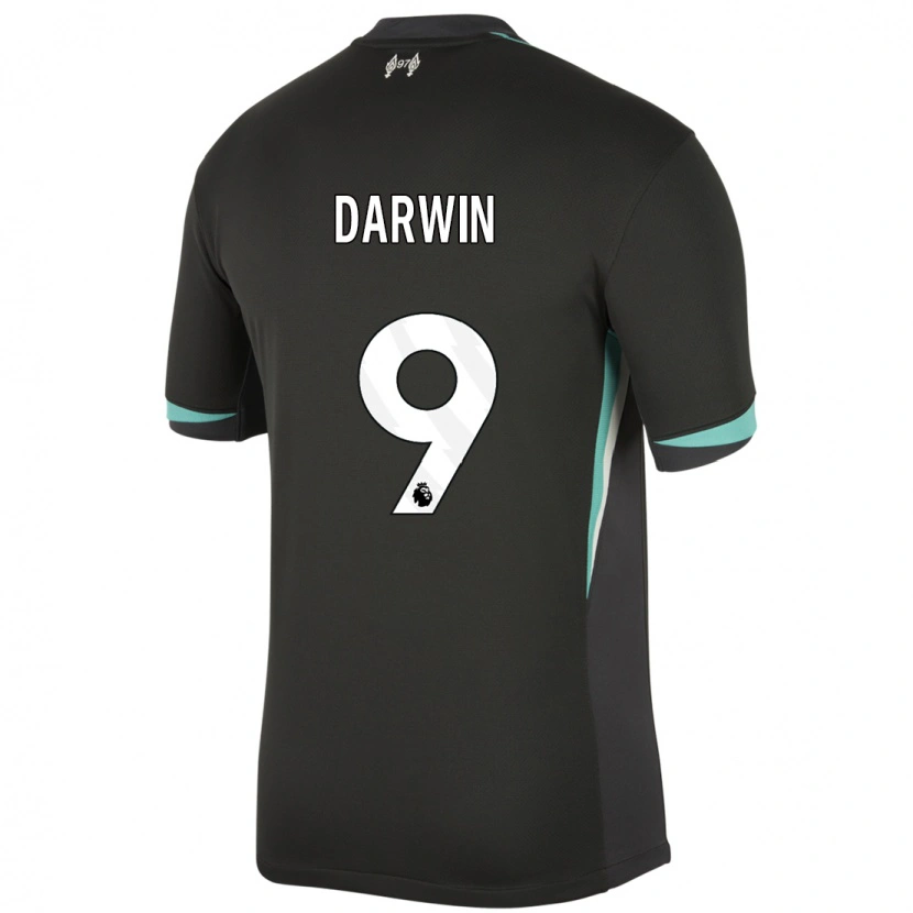 Danxen Kinder Darwin Núñez #9 Schwarz Anthrazitweiß Auswärtstrikot Trikot 2024/25 T-Shirt Schweiz