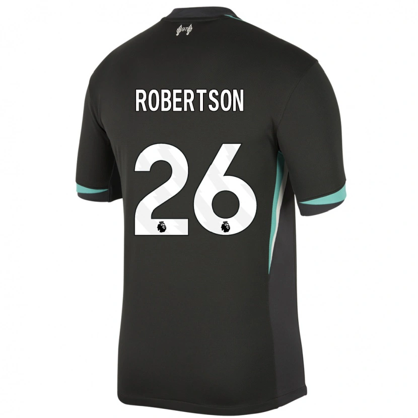 Danxen Kinder Andrew Robertson #26 Schwarz Anthrazitweiß Auswärtstrikot Trikot 2024/25 T-Shirt Schweiz