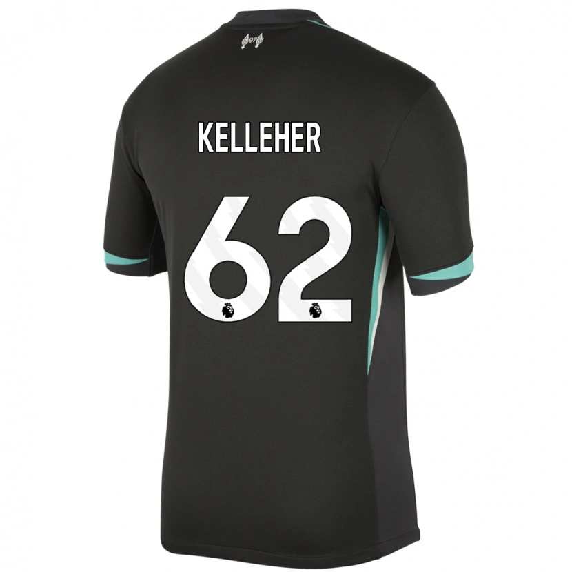 Danxen Kinder Caoimhín Kelleher #62 Schwarz Anthrazitweiß Auswärtstrikot Trikot 2024/25 T-Shirt Schweiz