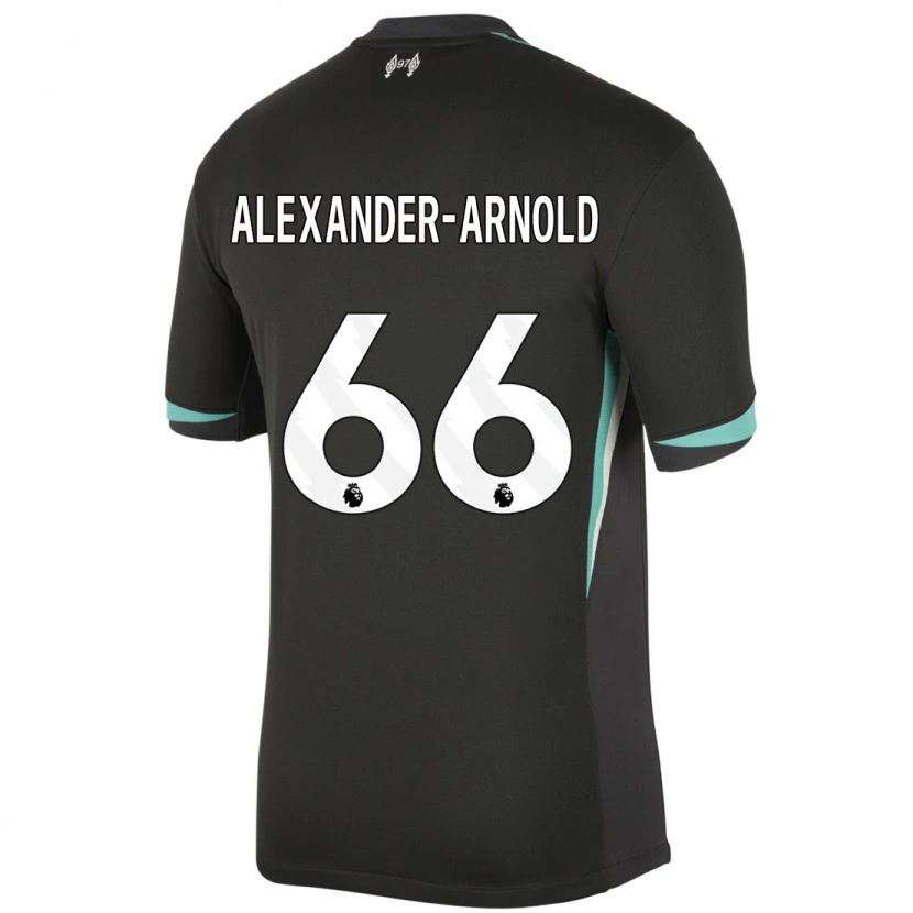 Danxen Kinder Trent Alexander-Arnold #66 Schwarz Anthrazitweiß Auswärtstrikot Trikot 2024/25 T-Shirt Schweiz