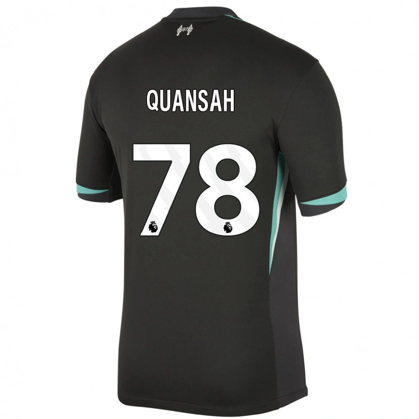 Danxen Kinder Jarell Quansah #78 Schwarz Anthrazitweiß Auswärtstrikot Trikot 2024/25 T-Shirt Schweiz