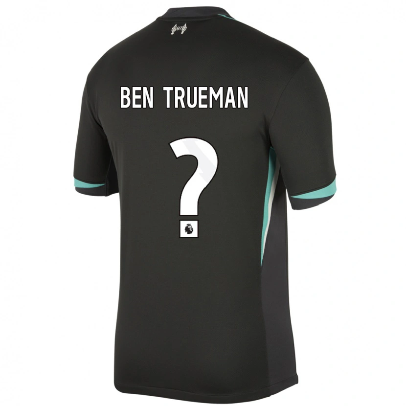 Danxen Kinder Ben Trueman #0 Schwarz Anthrazitweiß Auswärtstrikot Trikot 2024/25 T-Shirt Schweiz