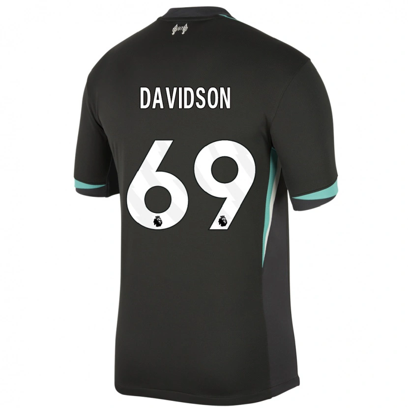 Danxen Kinder Josh Davidson #69 Schwarz Anthrazitweiß Auswärtstrikot Trikot 2024/25 T-Shirt Schweiz