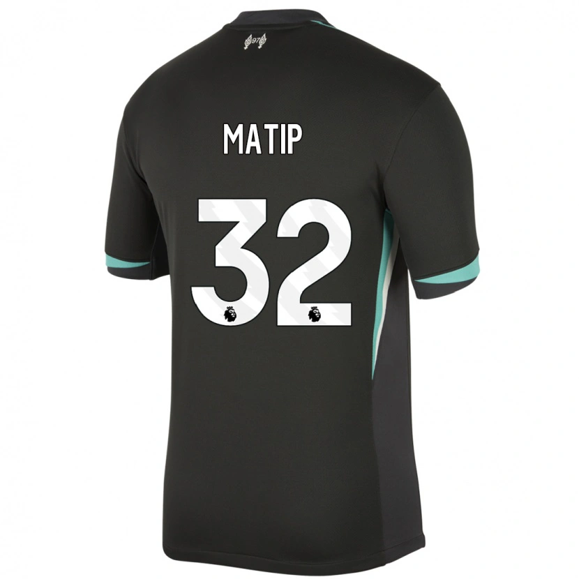 Danxen Kinder Joel Matip #32 Schwarz Anthrazitweiß Auswärtstrikot Trikot 2024/25 T-Shirt Schweiz