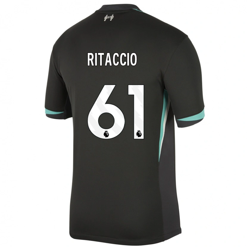 Danxen Kinder Matteo Ritaccio #61 Schwarz Anthrazitweiß Auswärtstrikot Trikot 2024/25 T-Shirt Schweiz