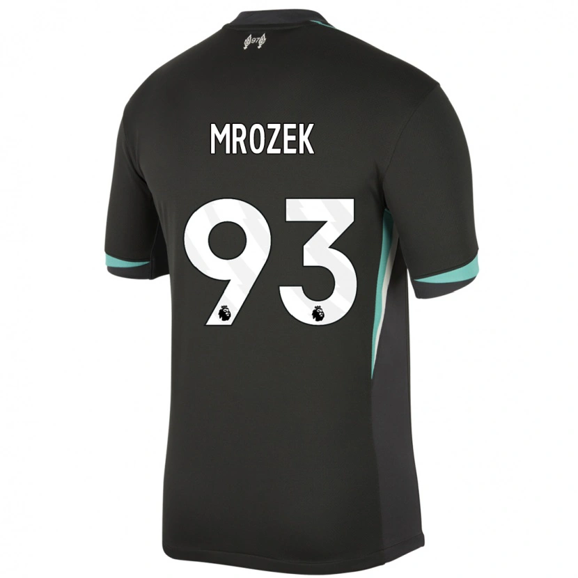 Danxen Kinder Fabian Mrozek #93 Schwarz Anthrazitweiß Auswärtstrikot Trikot 2024/25 T-Shirt Schweiz